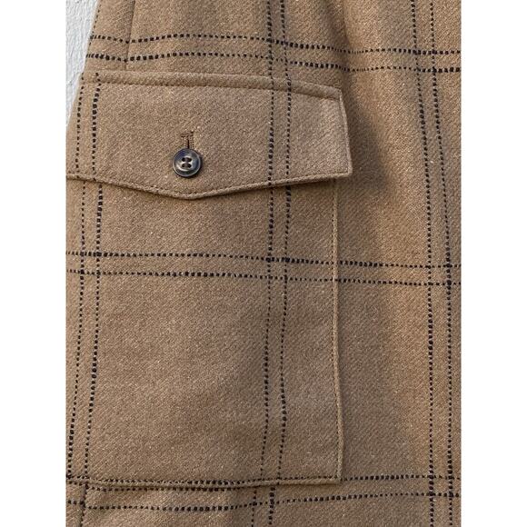 Madewell Wool Blend Brown Windowpane Plaid A-Line Skirt Women's Size 4 - Picture 2 of 16